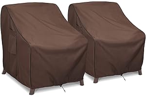BRIVIC Patio Furniture Covers Waterproof for Chair, Outdoor Lawn Chair Covers Fits up to 32W x 37D x 36H inches(2Pack), Brown