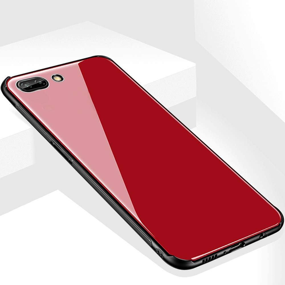 MOBICLONICS® Toughened Glass with Shockproof TPU Bumper Back Case Cover for Oppo A3s-Red