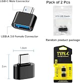 BORLTER CLAMP USB C to USB A Adapter 2 Pack Black USB-C to USB-A OTG view 7
