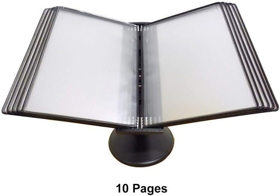 Flip Find Rotary Display, Letter-Sized with 10 Pockets and Compact Weighted Base to Ensure Stability,for Display A4 Documents (Color : A1)