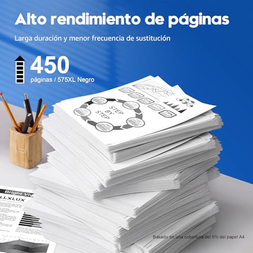 ONLYU PG-575XL PG 575 575XL Cartucho de Tinta para Canon 575 XL PG575XL Cartucho Compatible con Canon PIXMA TS3750i, TS3751i, TR4756i, TS3550i, TR4755i, TS3551i, TS3752i, TR4750i TR4751i (2 Negros)