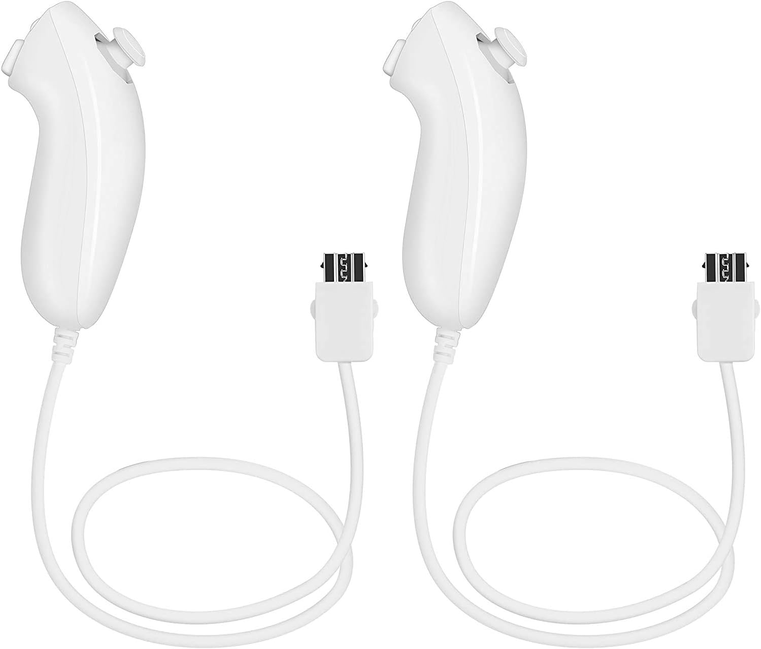 VIPITH White Nunchuck Controller for Nintendo Wii Video Game Pack of 2