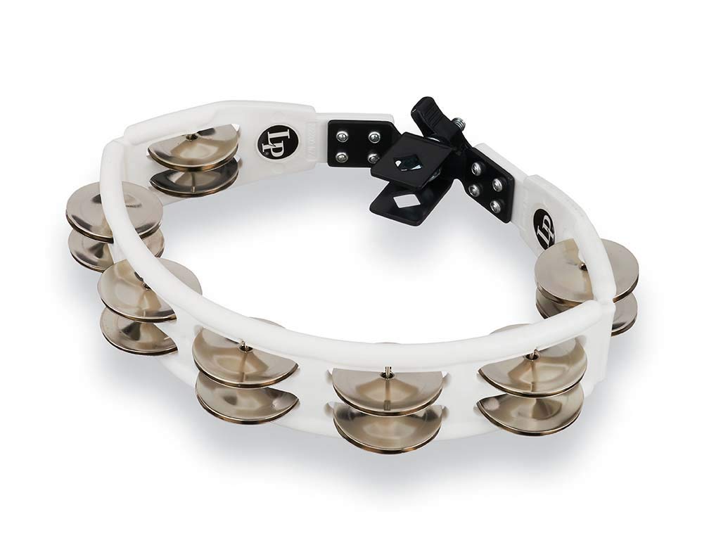 Latin Percussion LP861554 Mountable Steel Jingles Cyclops Tambourine - White