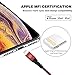 [Apple MFi Certified] SYNLOGIC USB Lightning Cable - Durable Braided Fast Charging & Data Transfer Cable 4 feet for iPhone XS/Xr/X/8/7/6/5/ iPad Pro/Air/Mini (Red)