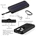 Solar Charger, Friengood 15000mAh Portable Solar Power Bank with Dual USB Output Ports, Solar Phone Charger External Battery Pack with 6 LED Flashlight Light for iPhone, iPad, Android and More - Black
