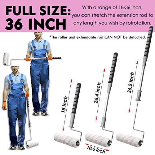 PinStone House Paint Roller Kit, 9 inch Extendable Roller Frame with 5