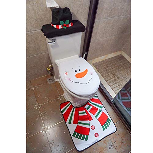 ShellKingdom Snowman Santa Toilet Seat Cover Set (Style C)