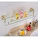 Sprinkle Wall Mount Bathroom Bath Shower Rack Antique Inspired Ti-PVD Finish Solid Brass Material Glass Shelf Lavatory Accessories Tools and Home Improvement Bthroom Towel Holder Shampoo Basket Bars