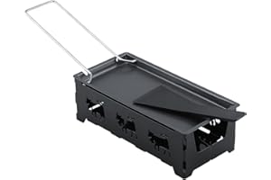 Mini Tea Raclette Set, Foldable BBQ Cheese Melt Pan Cheese Raclette, Portable Baking Tray Stove Set for Home,for Making Chees