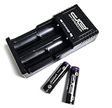 Pack of Two DE 14500 Li-ion Button Top Rechargeable Batteries with Charger in Retail Packaging - 750mAh, 3.7V