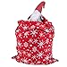 MAGGIFT Christmas Santa Sack with Drawstring, Large Toy Storage Bag with Snowflakes Pattern for Xmas Kids Presents, Red