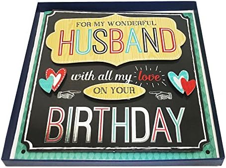 to My Husband Happy Birthday 3D Boxed Greeting Card Handmade Age Men Him Quality