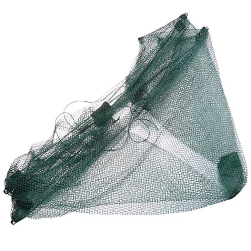 LinaLife 23.6" Protable Harbour Pond Folded Fishing Net Small Fish Shrimp Minnow Prawn Crab Baits Cast Mesh Trap Nets for Keeping Fishes Minnows Crab Lobsters - Thumbnail 5