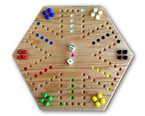 Oak Hand Painted 16 Aggravation (Wahoo) Game Board, Double-sided by AmishToyBox.com