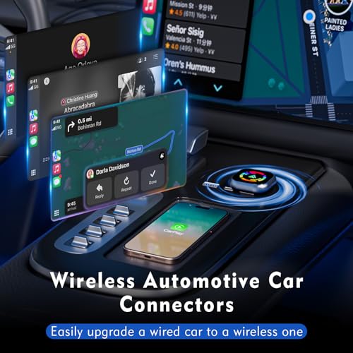 Drepint 2 in 1 Wireless Adapter for CarPlay and Android Car, Upgrade Plug & Play Wireless Carplay Adapter, Fast and Stable Connection without Delays, Compatible with iOS 10+ and Android 11+
