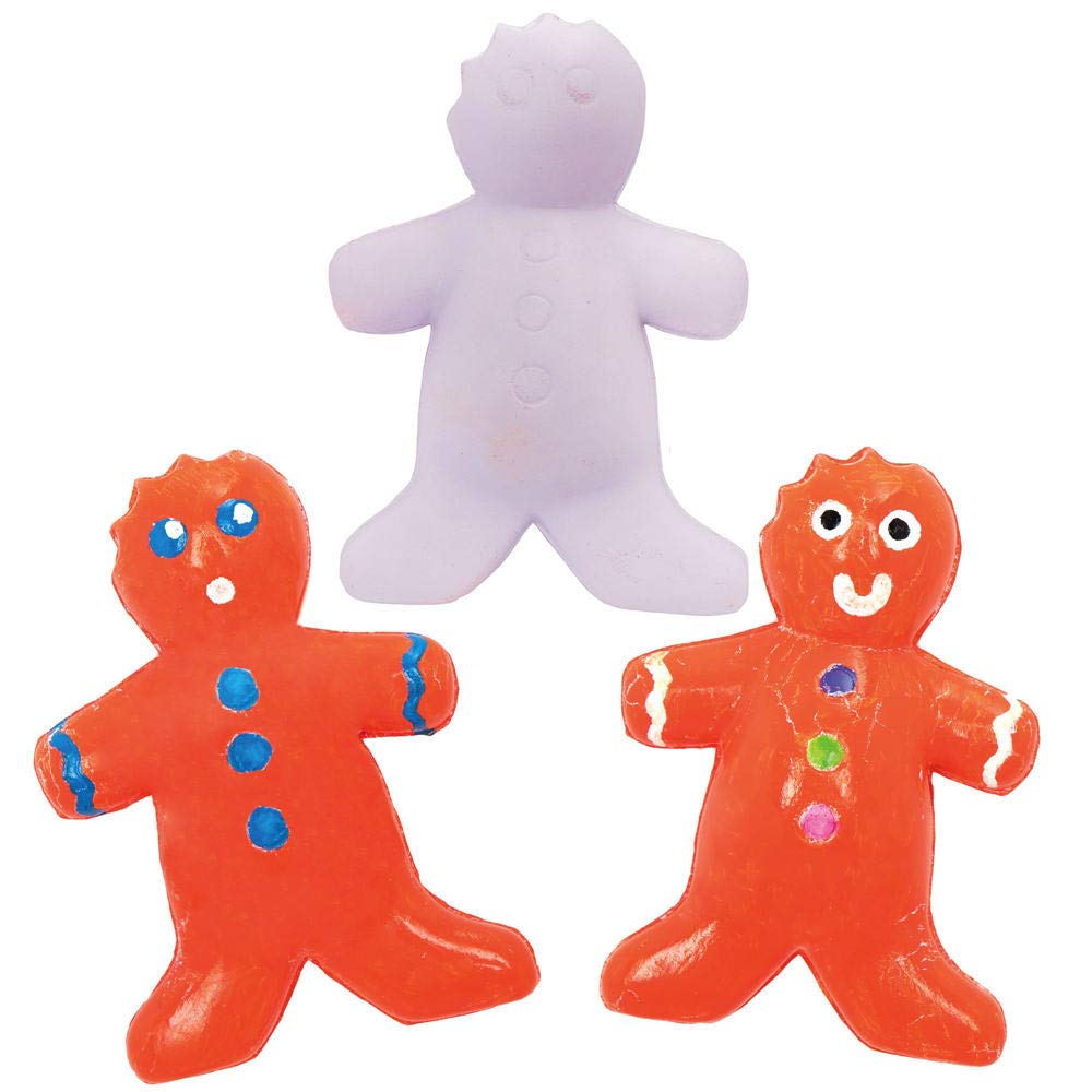 Baker Ross AX376 Squeezy Gingerbread Man Blanks - Pack of 5, Design Your Own Toy, Ideal Kids Arts and Crafts Project