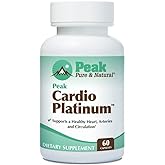 Peak Cardio Platinum, Heart Health Supplement, 30 Servings | CoQ10, vitamin K2 MK-7, nattokinase &amp; L-arginine complex support healthy blood flow and circulation