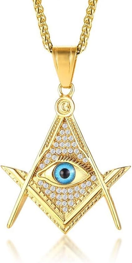 Tizikj Freimaurer Halskette Freimaurer Archaisch Alles Sehende Blaue Auge Gottes Symbol Freimaurerei Lodge Cz Anhanger Manner Geschenke Amazon De Sport Freizeit