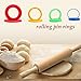 Coobey 7 Pairs Silicone Rolling Pin Rings Rolling Pin Spacer Bands Guide Rings, 14 Pieces