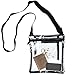 Youngever Deluxe Clear Cross-Body Purse, NFL PGA Stadium Approved Clear Vinyl Bag - Adjustable Cross-Body Strap Clear Plastic Bag, Larger Size, Extra Inside Pocket