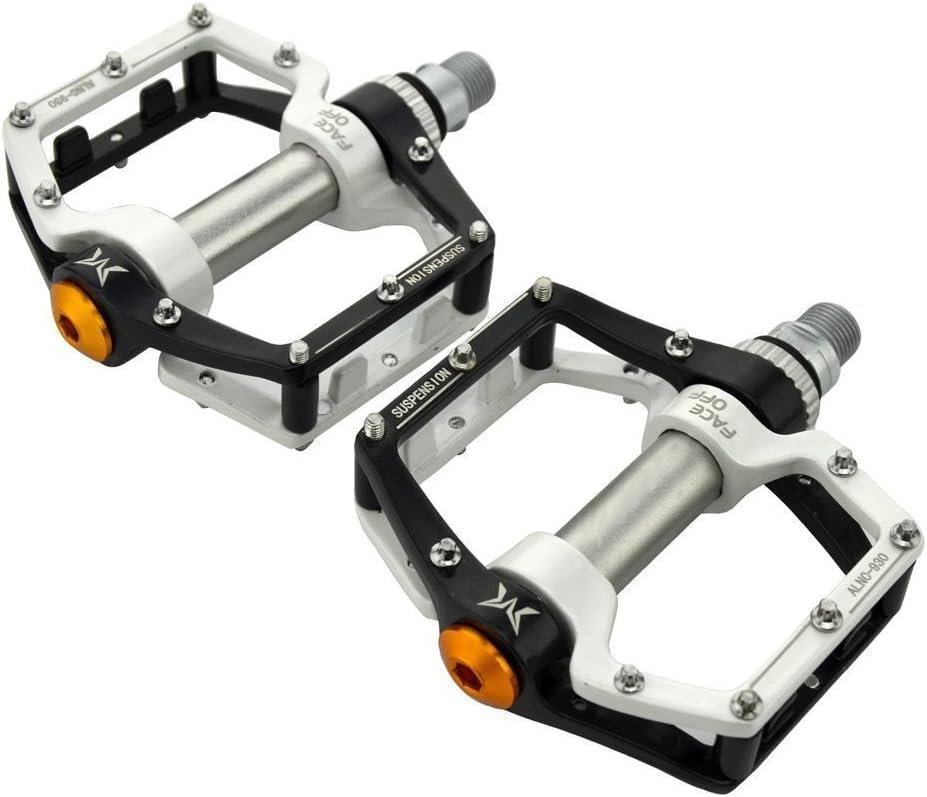 Redlution Bike Pedals Aluminum Alloy CNC bearing Shock Absorption Bicycle Cycling Pedals for Mountain And Road,1 Pair (Black)