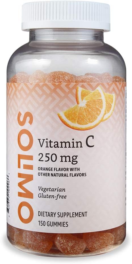  Brand - Solimo Vitamin C 250mg, 150 Gummies (2 Gummies per Serving), Immune Health: Health & Personal Care
