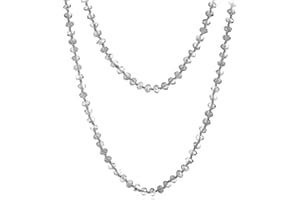 COLORFUL BLING 60-inch Long Hand Knotted Crystal Beaded Endless Strand Necklace Glass Beads Multi Layer Infinity Lariat for Women Men 1920s Flapper Sweater Costume Statement Jewelry