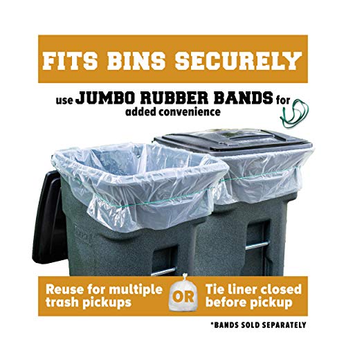 Plasticplace 9596 Gallon Garbage Can Liners │ 2 Mil │ Clear Heavy Duty