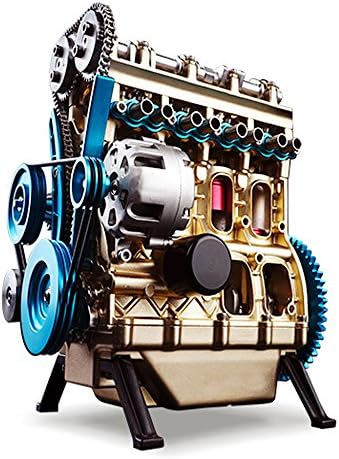 WENHSIN Full Metal Assembling Four-Cylinder Inline Gasoline Car Engine Model Building Kits for Researching Industry Studying/Toy/Gift