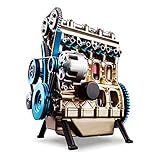 WENHSIN Full Metal Assembling Four-Cylinder Inline Gasoline Car Engine Model Building Kits for Researching Industry Studying/Toy/Gift