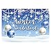Funnytree 7x5ft Winter Wonderland Theme Backdrop for Blue Boy Baby Shower Birthday Party Christmas Snowflake Snow Landscape Photography Background Bokeh Glitter Pearl Banner Decoration Photo Booth primary