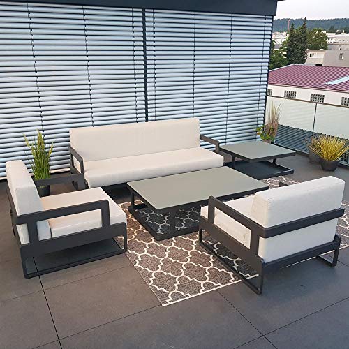 ICM Alu Gartenlounge Set Marseille Aluminium anthrazit Gartenmöbel Loungegruppe Terrassenmöbel Outdoormöbel Loungeset Outdoorlounge Gartenmöbelset – Bild 7