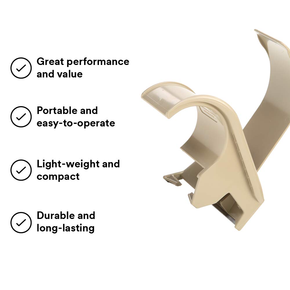 Scotch H122 Industrial Packing Tape Dispenser with Built-In Brake for 2" Tape – Lightweight and Compact for Commercial Packaging, Shipping, Moving, Carton and Box Sealing, Gray: Industrial & Scientific