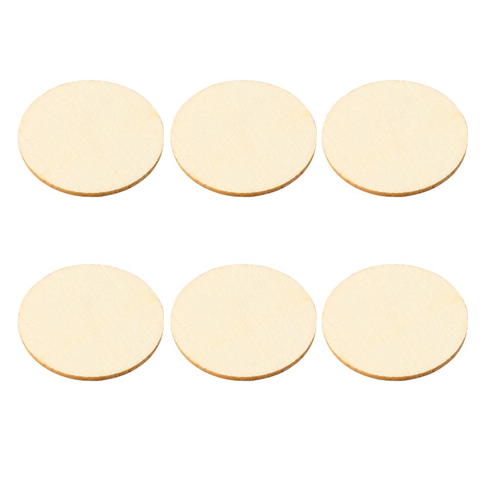 VALICLUD 50pcs Natural Wood Pieces Slice Round Unfinished Wooden Discs for Crafts Centerpieces DIY Ornaments Thanksgiving Decoration