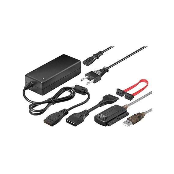 Goobay 50847 Adapter zum Anschluss von IDE, EIDE und SATA 3.5' & 2.5' Festplatten an den USB 2.0 Anschluss eines Computers