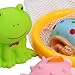 Jerryvon Bath Toy Set with Fishing Net Floating Cute Sea Animals Funny Bath Time for Kids 12 Months +