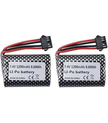 Batterie Li-Po 1200mAh 7,4V 2S Pour Modélisme RC - Connecteur T-System AWG16, Neuve