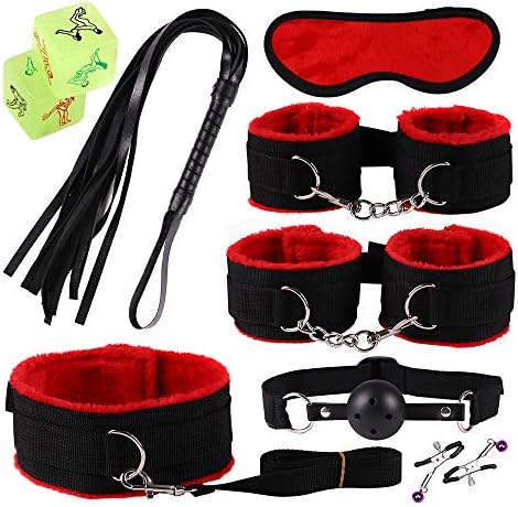 Black Red Plush for Couple 7 Sets, Bonus Fun Glow Dices