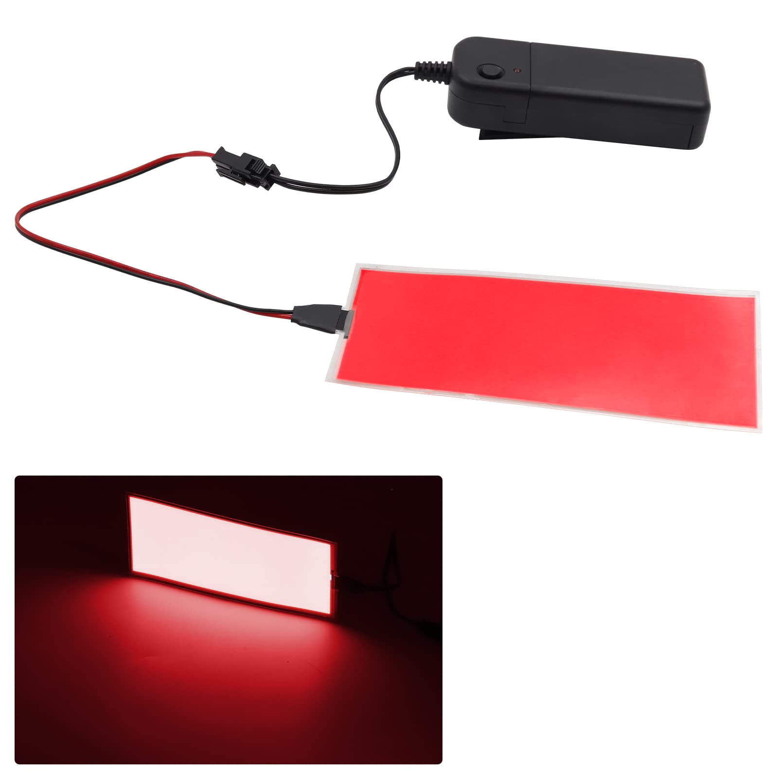 NWpangu Electroluminescent (EL) Panel Light, DIY EL Cuttable Paper Lamp for Holiday Decoration/Cosplay/Warning, 12cm x 5cm, Red