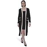 Karl Lagerfeld Womens Long Sleeve Knee Length V Neck Essential Cardigan