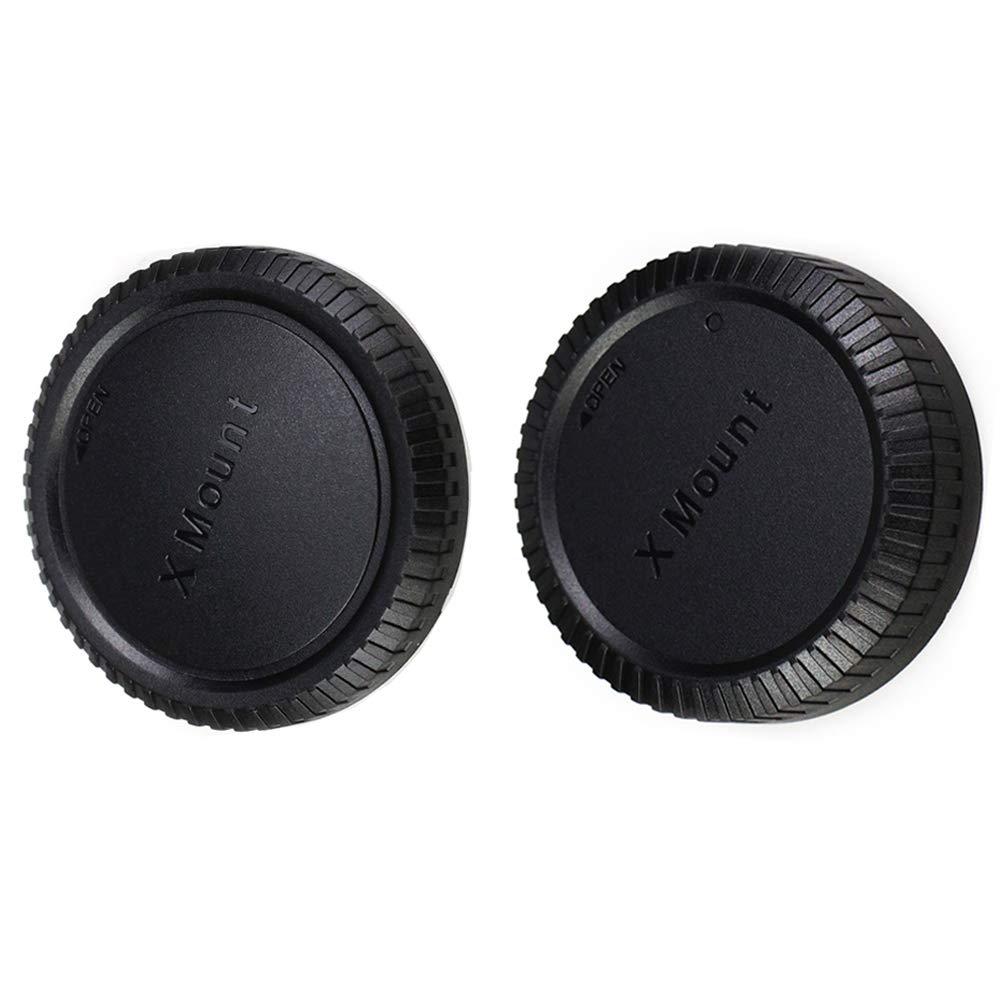 JJC Body Cap + Rear Lens Cap Set for Fujifilm X Mirrorless Interchangeable-lens Cameras & Fujifilm X Mount Lens System (1 Set)