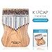 GECKO Kalimba 17 Keys Thumb Piano Full solid Camphor wood,with Instruction and Tune Hammer, Portable Thumb Piano Mbira Sanza K17CAP