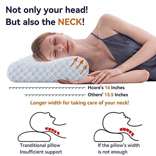Hcore Contour Memory Foam Pillow for Neck Pain Gel Foam Neck Pillow