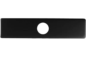 BATHLAVISH Kitchen or Bathroom Sink Faucet Base Plate Single Hole Mixer Tap 10 Inch Cover Deck Plate Escutcheon Matte Black Square 304 Stainless Steel