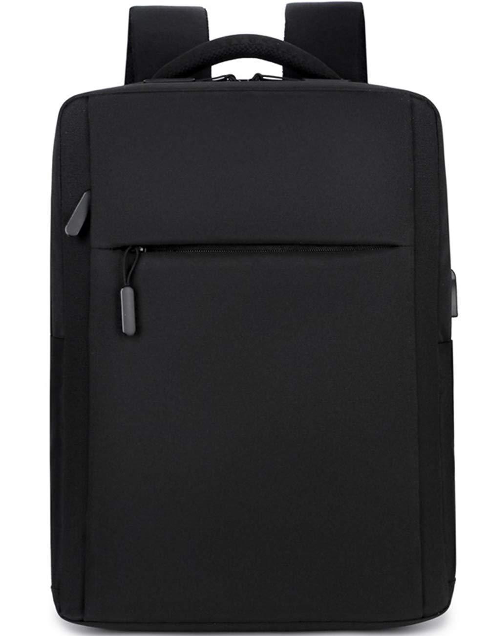 Laptop Backpack with USB Charging Port,Slim Travel Backpack with Laptop Compartment for Men and Women,Water Resistant College School BookBag Computer Bag for Girls and Boys Fits 15.6 In Macbook Black