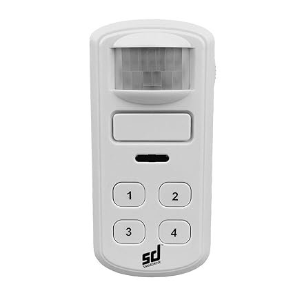 Smiledrive Motion Detection Activated Alarm And Chime With Keypad - Passive Infrared Enabled Home Office Security Device