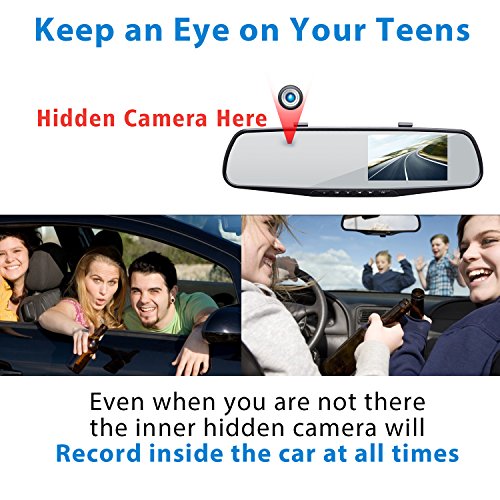 ProvisionISR Hidden Dual Dash Cam, Hidden Interior Mirror Camera and a