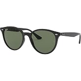 Ray-Ban RB4305 Round Sunglasses for Men for Women | In Black, Light Havana &amp; Striped Red Havana. Polarized options available. Bonus 4-piece care kit included.