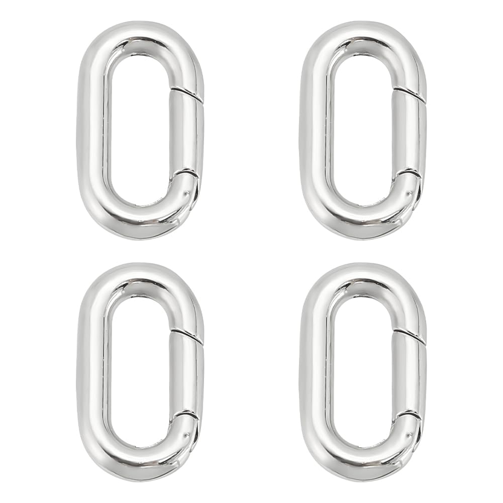 UNICRAFTALE 4Pcs Stainless Steel Spring Gate Rings 18.5mm Stainless Steel Snap Clasps Oval Clips Snap Hooks Spring Keyring Buckle Clasps for Bag Purse Shoulder Strap Key Chains