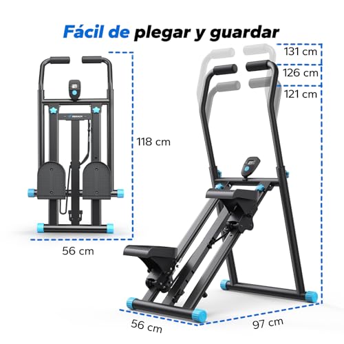 MERACH Escaladora para Ejercicio en Casa | Escaladora con Plataformas Ajustables, Modelo Mejorado de Step Ejercicio para un Entrenamiento Eficiente en Escaleras